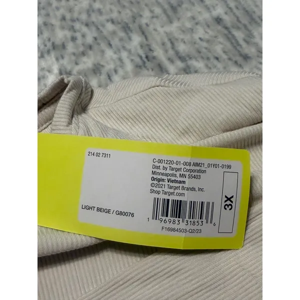 All in Motion Women's Light Beige Twist Front Long Sleeve‎ Top 3X NWT - Image 3