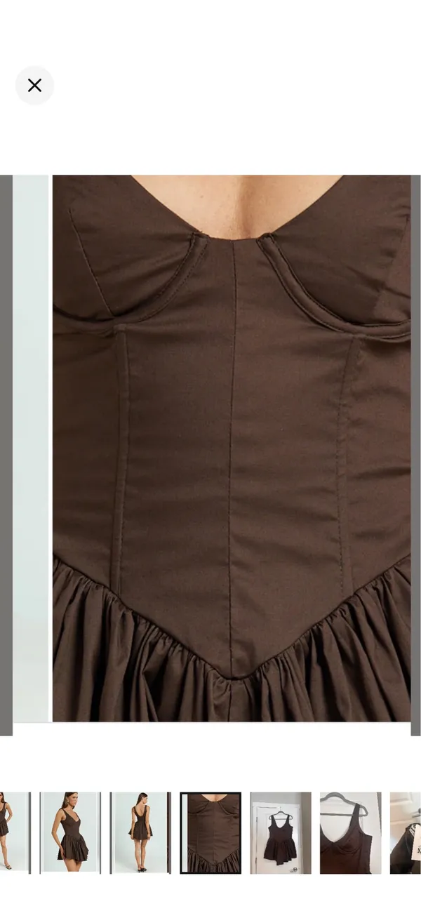 New Showpo Ashlyn Mini Dress in Chocolate Brown Size 12 L - Image 6