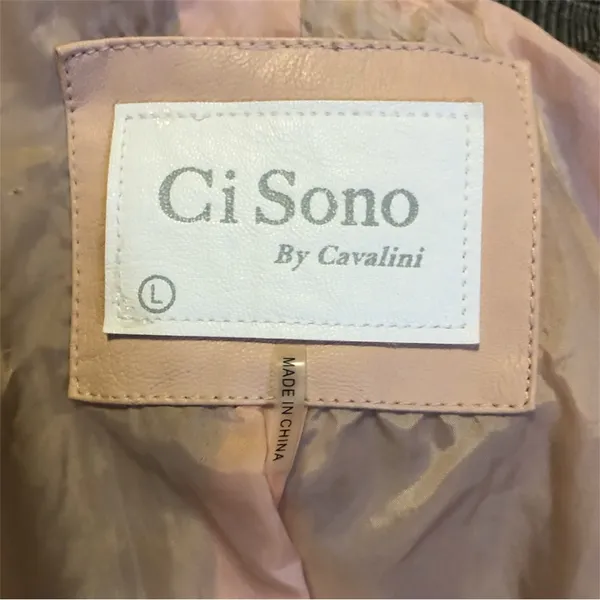 Cavalini Vegan Leather Bomber Jacket Mauve Size Large - Image 8