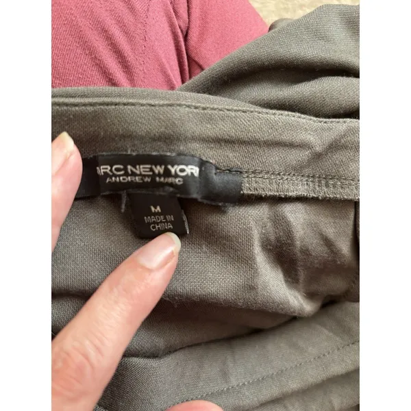 Marc New York Black stretchy Maxi‎ Side Slit Skirt w/ Elastic waist Size M Olive - Image 3