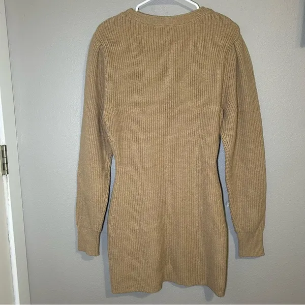 English Factory neutral wool blend knit mini sweater dress women’s size small - Image 5