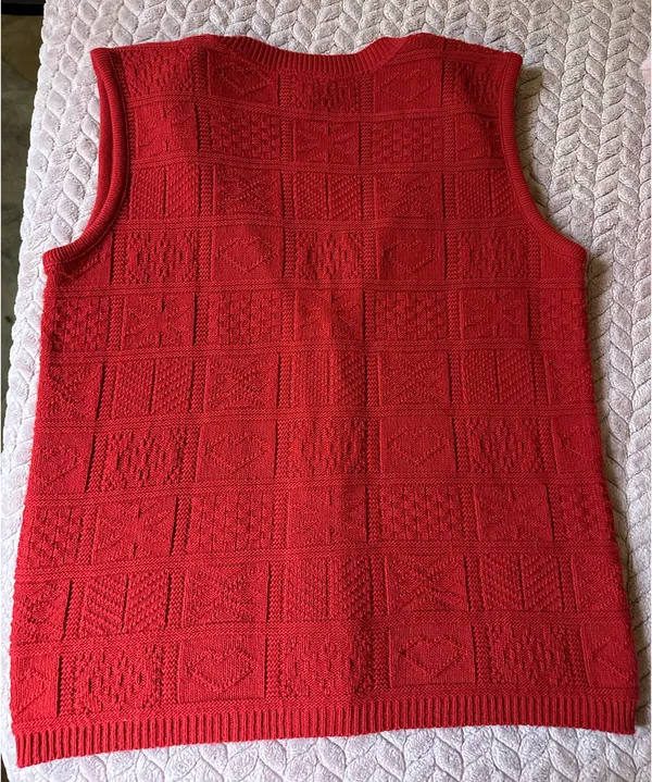 Bedford Fair Vintage 80’s Red Knit Christmas Sweater Vest - Image 5
