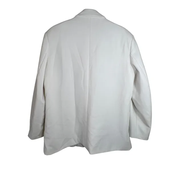 Zara Women White Double Breasted Blazer Womens Large Professional Workwear Chic - Image 2