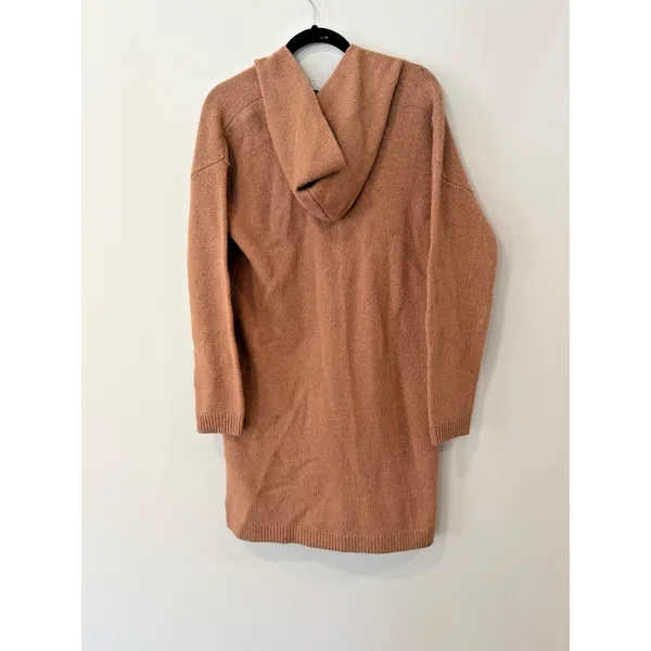 Uniqlo Women’s Long Cardigan Wool Blend Sweater Hooded Small Pockets Button - Image 2
