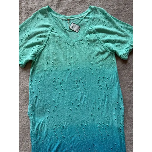 Free people Women's Palms Spring Eyelet Blue Green‎ Dress Size Xs NWT - Image 3