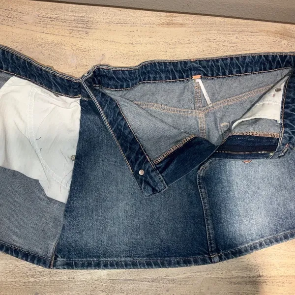 FREE PEOPLE Wynne Denim Mini Skirt in Cornflower Blue Size 28 New NWOT Wrap - Image 8