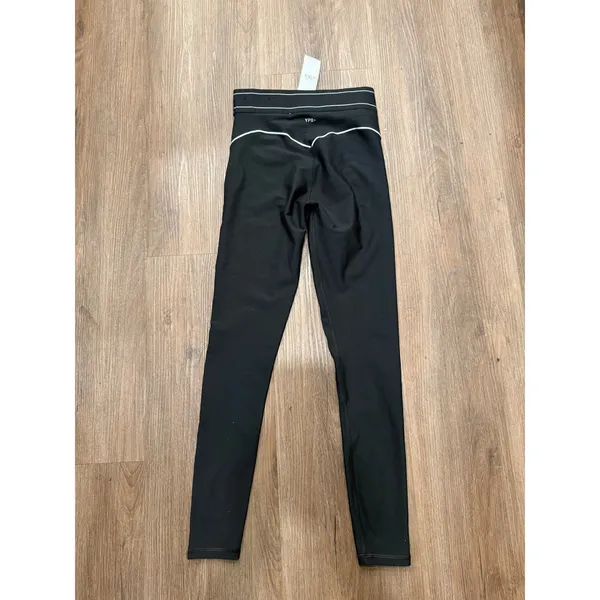 YPB Abercrombie sculptLUX High Rise Leggings Black White Contrast Piping XS 4185 - Image 2
