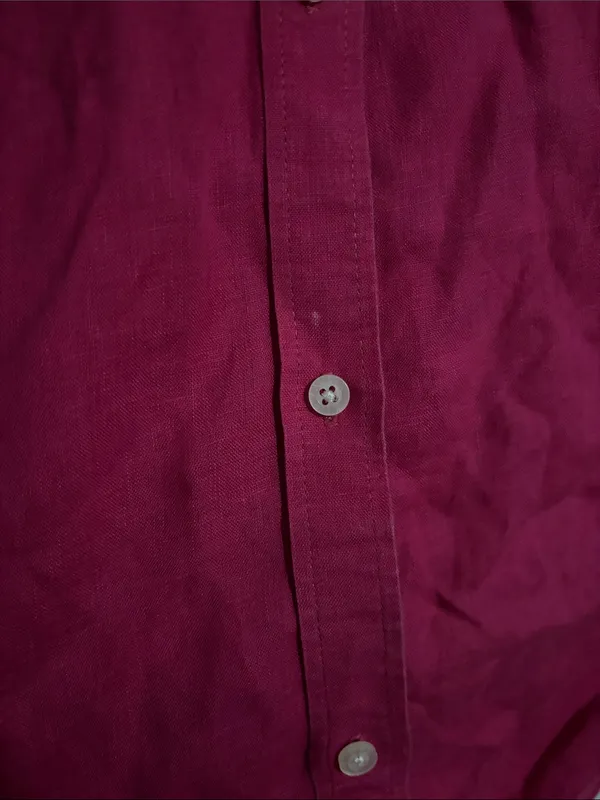 Ralph Lauren Classic Linen Button-Front Women's Shirt - Hot Pink - Image 5
