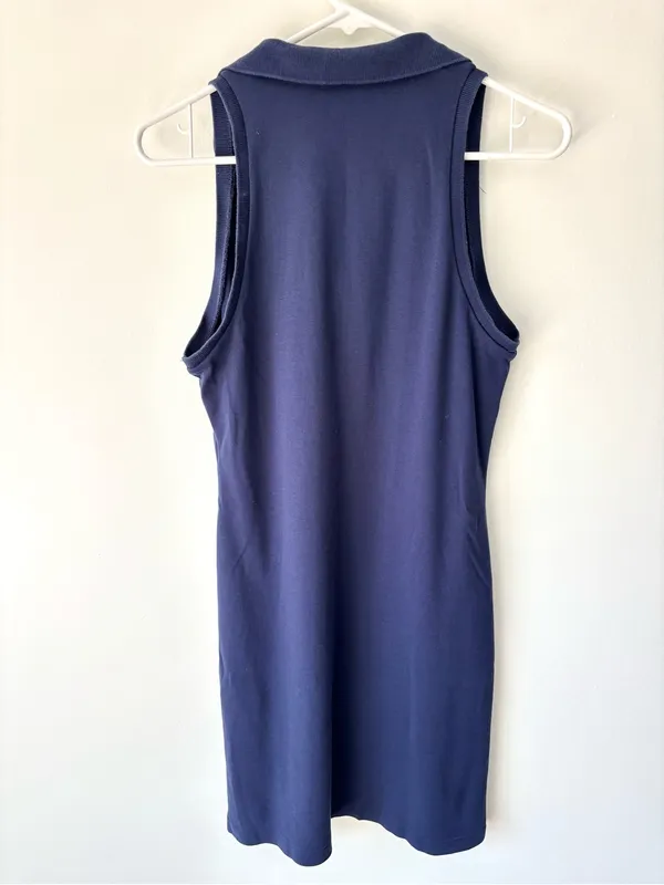 Ralph Lauren Sleeveless Polo Mini Dress Navy Blue Green Embroidered Pony Preppy - Image 6