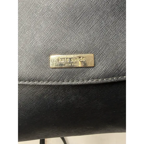 Kate Spade Purse Laurel Way Alisanne Black Leather Satchel Career Y2K Preppy - Image 5