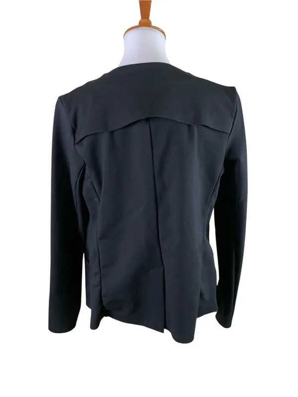 FLX L Black Open Front Blazer Jacket Long Sleeve Minimalist Workwear - Image 3