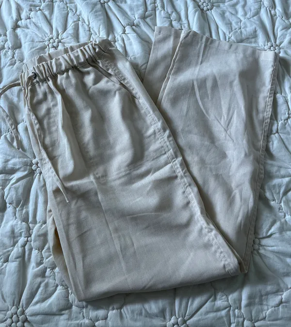 Linen Pants Tan Size M - Image 2