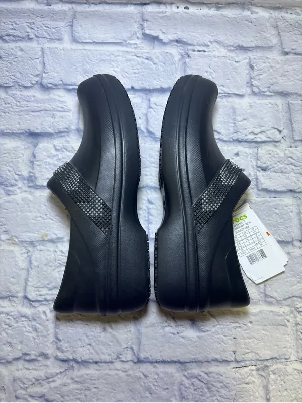 Crocs Women's Work Neria Pro II Clog Black Embellished Slip Resident Size 10 - Image 12