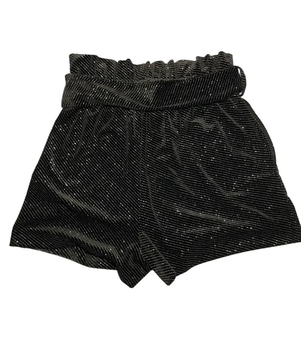 Black Sparkly Shorts with a Belt Size S Sparkle Shine - Image 2