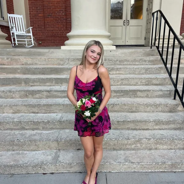 Lulus Vibrant Pink and Black Mini Dress - Image 3