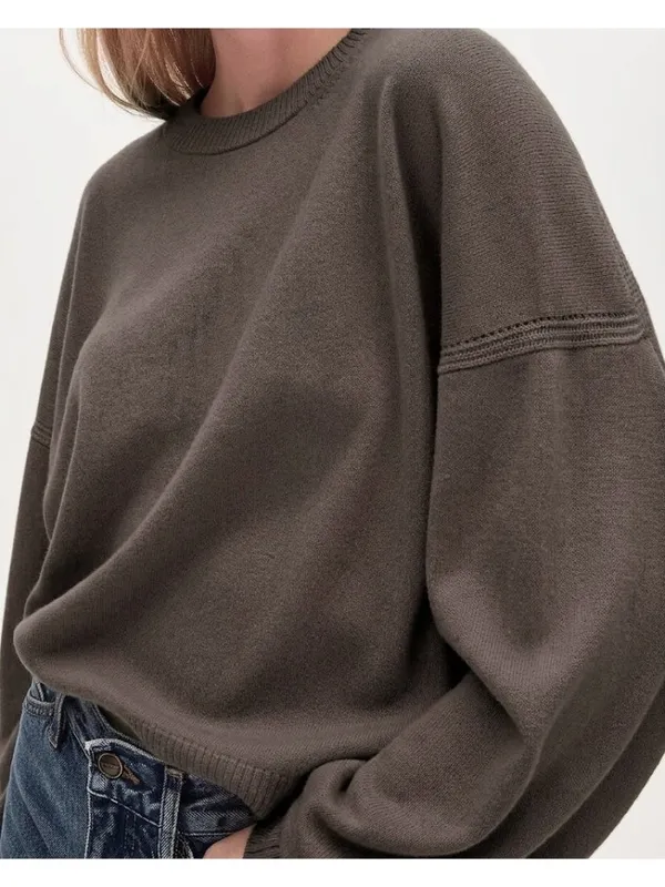 NWT J.Crew Cashmere Blouson-sleeve Sweater in Smokey Wood Oversized XL - Image 3