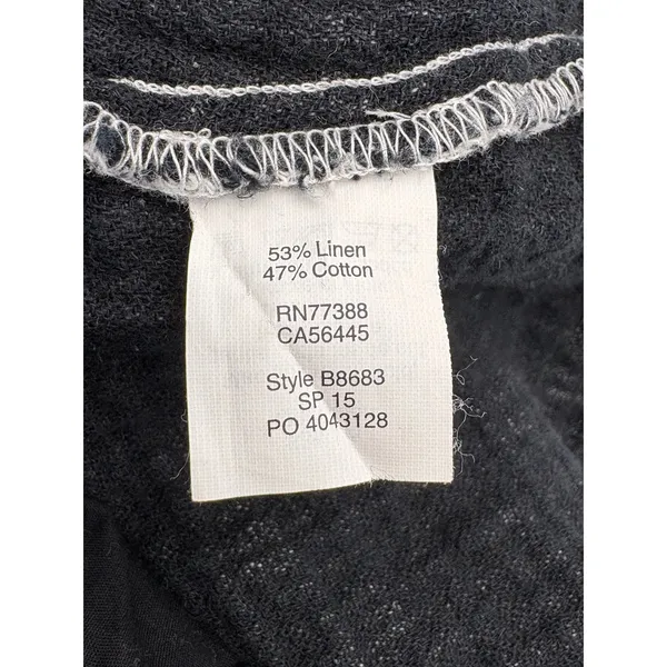 Madewell Double Faced Top Women‎ Small Linen Cotton Gray Black Boho Pockets - Image 5