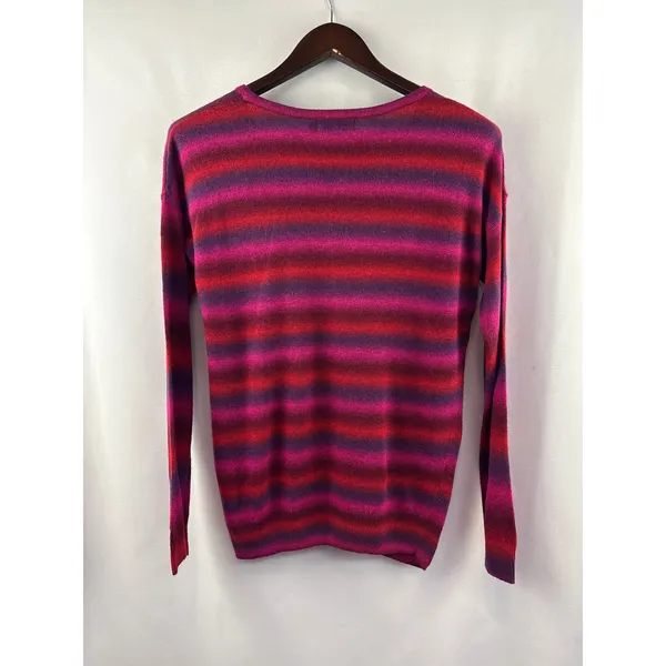 Women’s The Limited Medium Purple, Pink Red Striped Sweater - Image 3