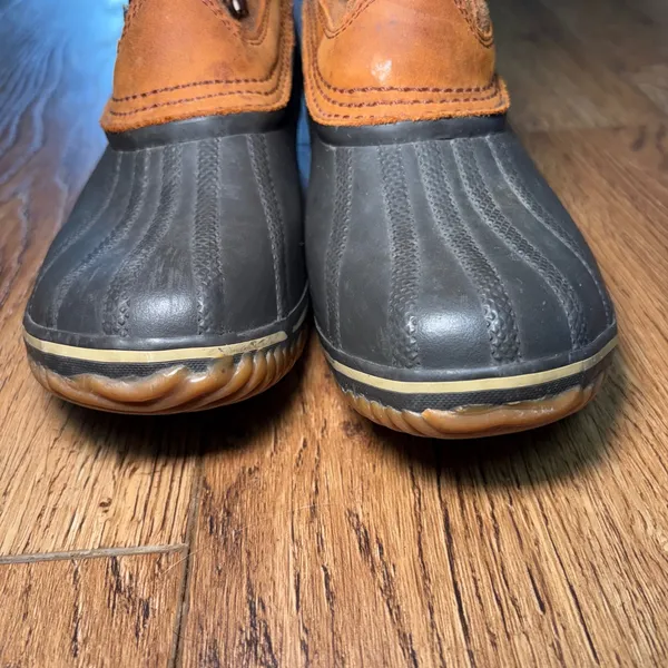 Sorel Fancy Lace II Womens size 7 Boots Brown Waterproof Leather Lace Up Duck - Image 5