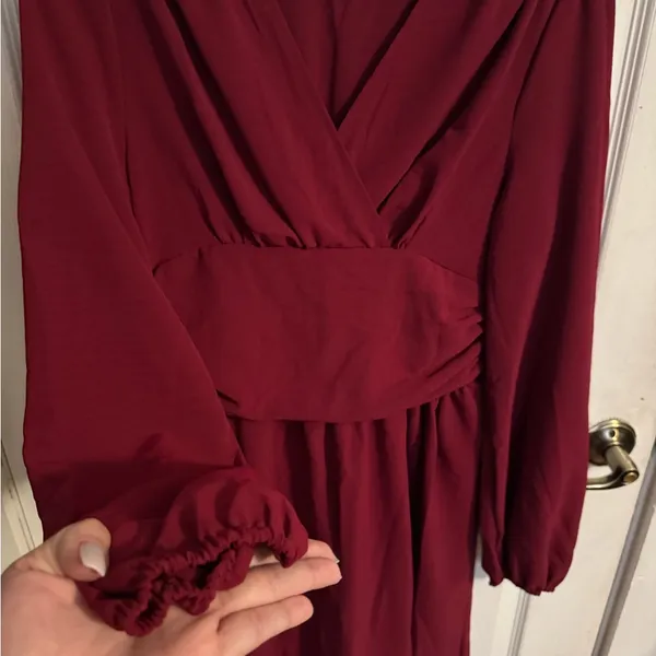 Red Long Sleeve Dress Size L - Image 5