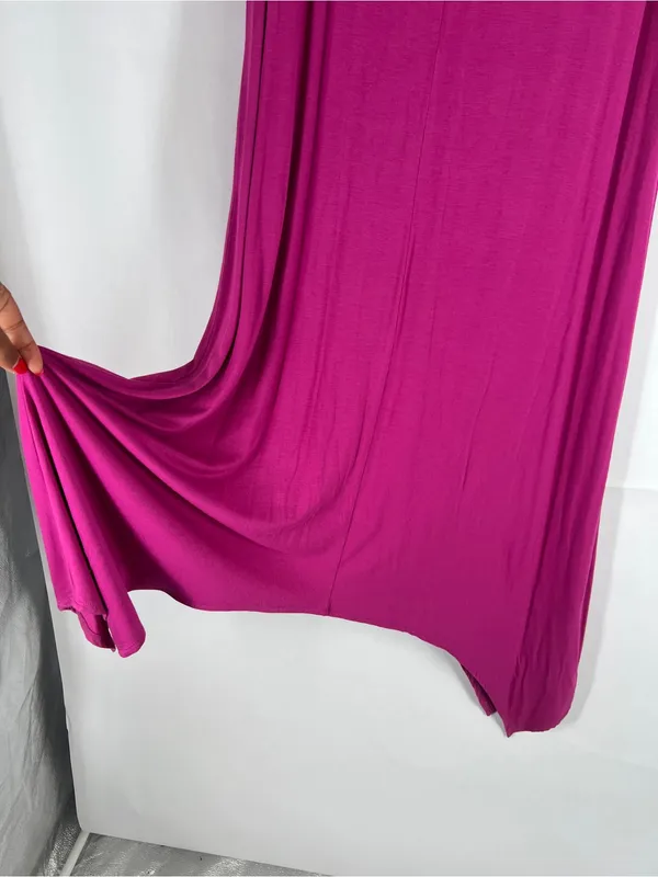 ANTTHONY Original Magenta Draped Handkerchief Hem Sleeveless‎ Maxi Dress XL NWT - Image 5