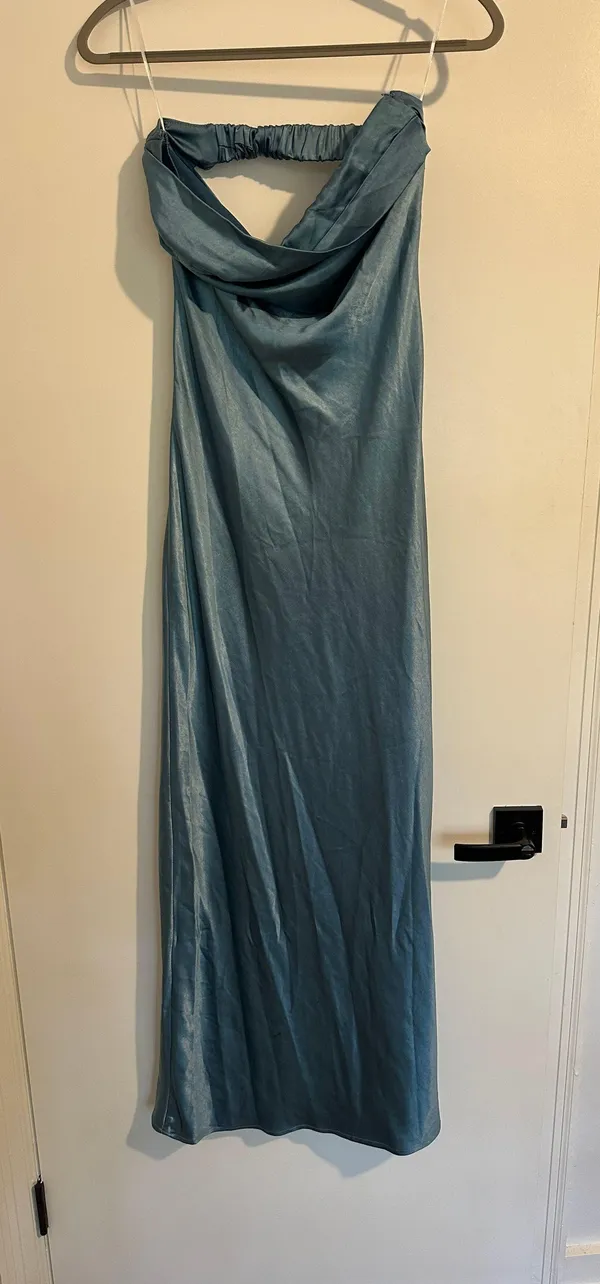 Amazon Satin Silk Backless Tube Top Maxi Dress - Image 3