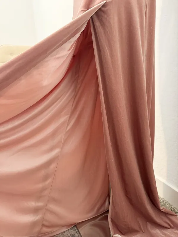 Revelry Athena Dress Size 4 Pink Velvet Halter Criss Cross Gown‎ Maxi Romantic - Image 6
