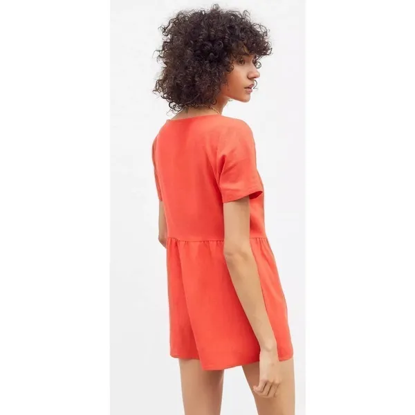 Urban Outfitters - Urban Renewal Remnants Linen‎ Button-Front Romper (NWT) - Image 2