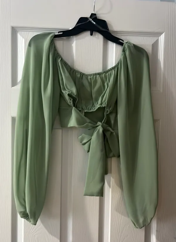 Light Green Crop Top, Size Small - Image 2