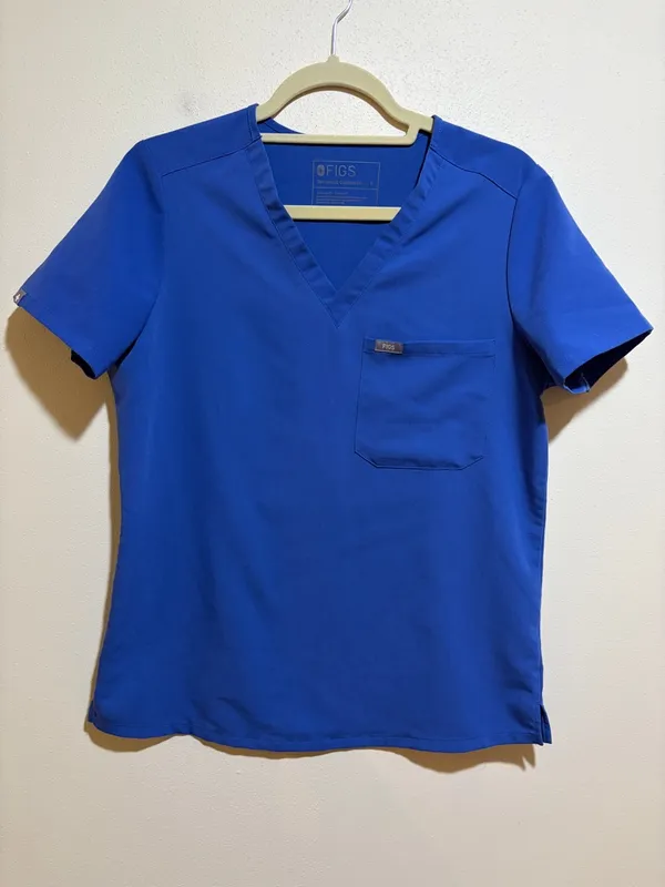 Figs Technical Collection Catarina One Pocket Scrub Top Denim Blue Size Small - Image 2