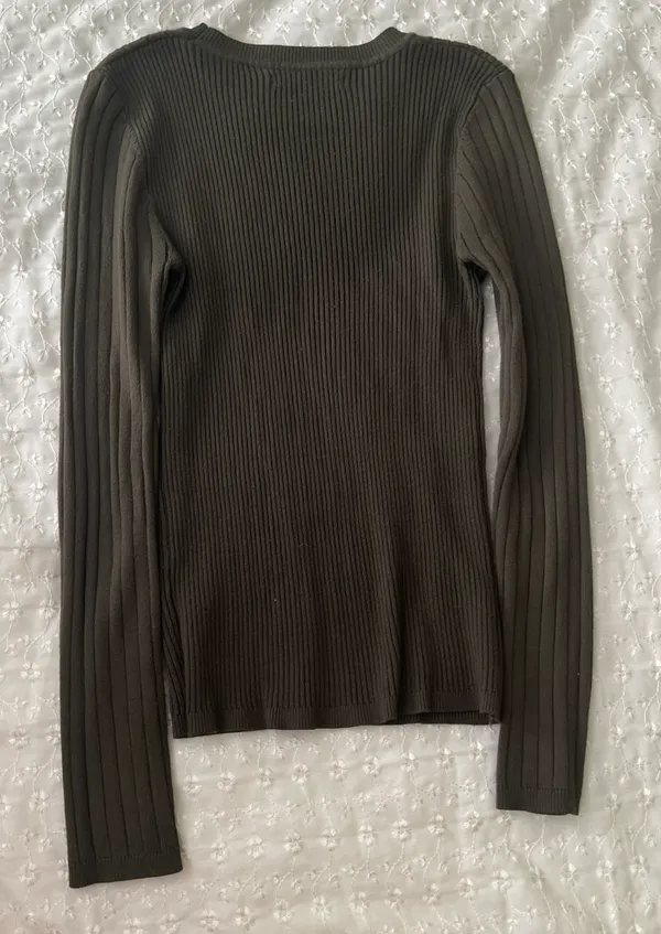 Ribbed Olive Green Shirt  - Image 2