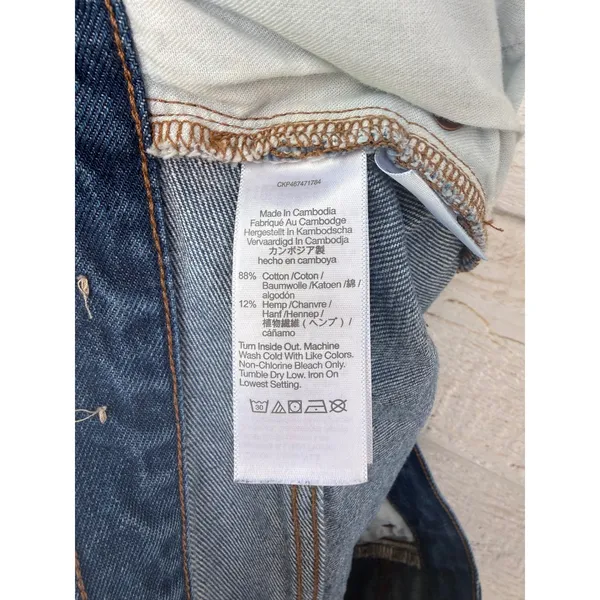 Madewell Baggy Straight Jeans Medium Wash Cotton Hemp High Rise Relaxed Size 32 - Image 5