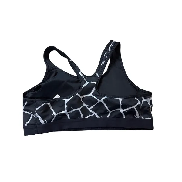 Nike Pro Dri-FIT Giraffe Print Sports Bra XL Black White Neon Yellow 682874-012 - Image 2