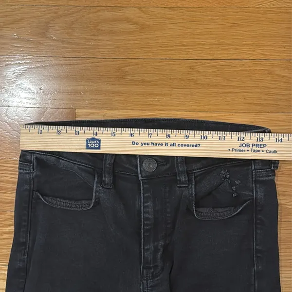 American Eagle outfitters black dristress hi-rise jegging size 6 . - Image 4