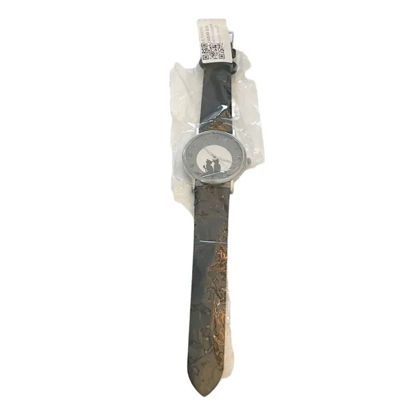 Stainless Steel Black Leather Cat Kitten Big‎ Head Adjustable Watch NEW - Image 2