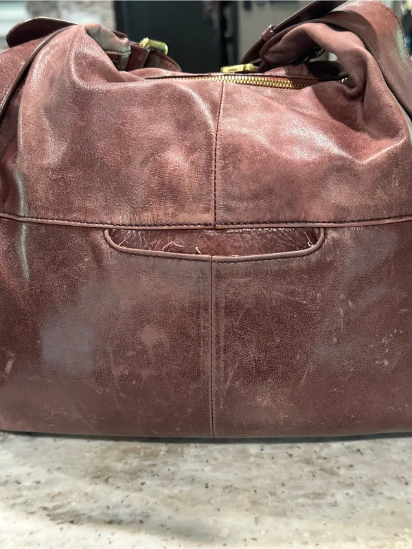 Hobo International Burgundy Distressed Leather Slouchy Shoulder Bag - Image 13