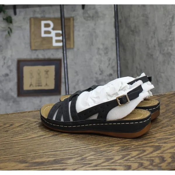 NWT Easy Street Womens Kehlani Wedge Sandal KEHLN Black 9M - Image 4
