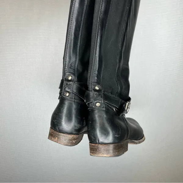 FRYE‎ | Tall Mid Calf Stylish Black Leather Boots 7 Woman’s - Image 3