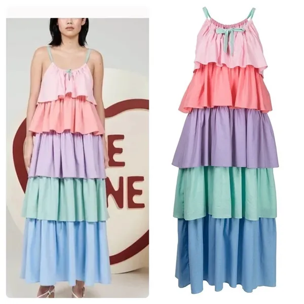 NWT Olivia Rubin Pastels Tiered‎ Sleeveless Maxi Dress Size 6 - Image 13