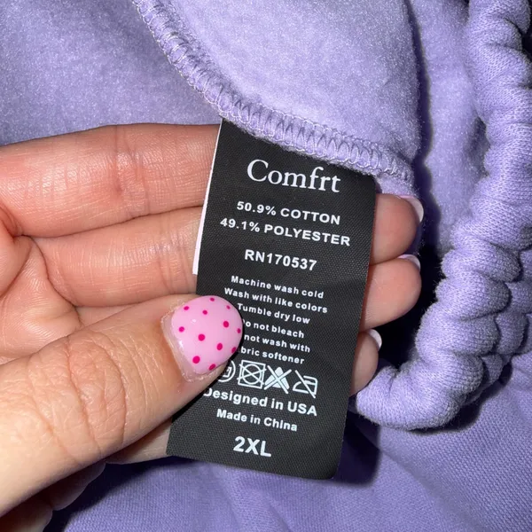 Comfrt Sweatpants Womens 2XL Purple Good Pastel Edit Fleece Joggers Baggy - Image 4