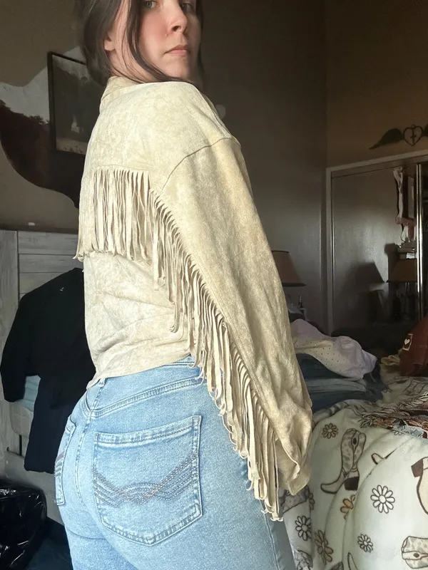 Suede fringe jacket Tan - Image 2