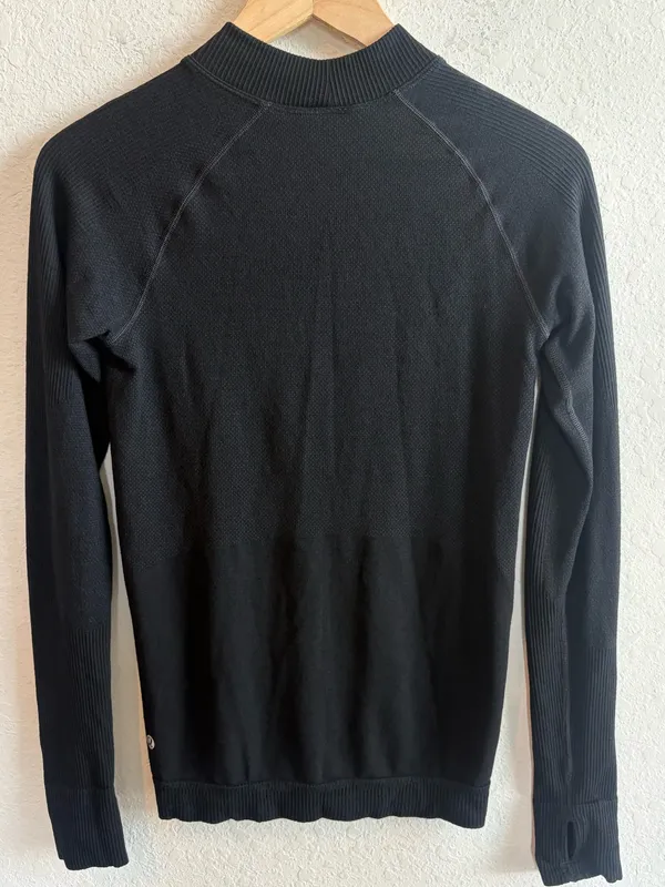 Lululemon Black Keep The Heat Thermal Long Sleeve Top Thumbholes Size M - Image 2