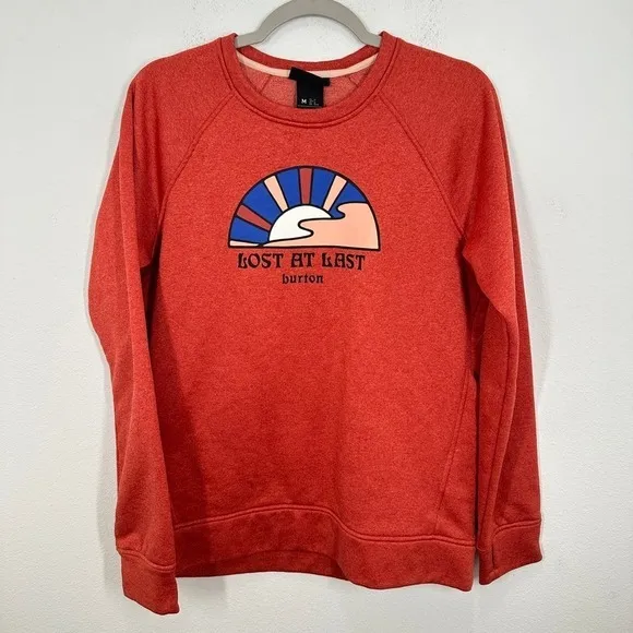 Burton Lost At Last Graphic Crewneck Sweatshirt Red Heather‎ Women's Medium Ski - Image 3