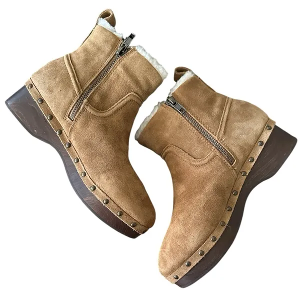 NIB MADEWELL The Marceline Clog Boot in Shearling Toffee Size 5 - Image 2