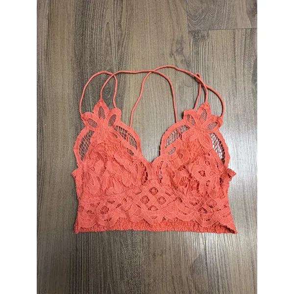 Free People FP One Adella Bralette Orange Lace Bra Fairy Bohemian Festival Boho - Image 5