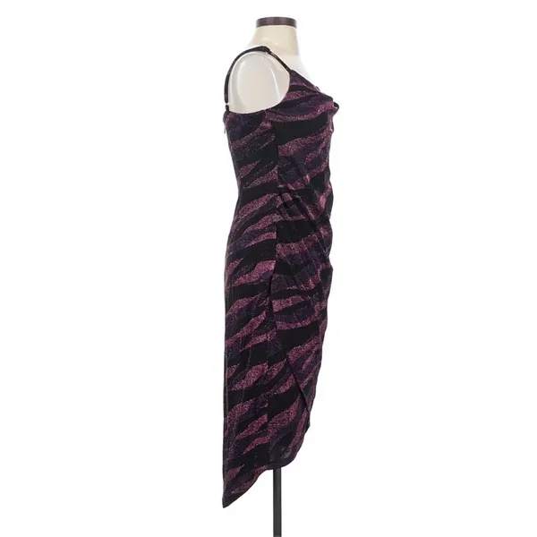 Siena Purple Wavy Print Tulip Hem Bodycon Dress Size 2 Y2K Party Glam Whimsigoth - Image 7