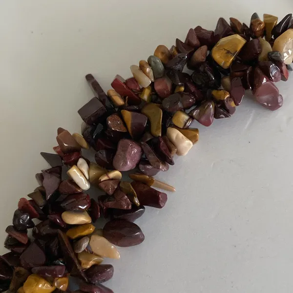 Agate Jasper collar necklace Multicolor natural stone nugget beaded cluster EUC - Image 4