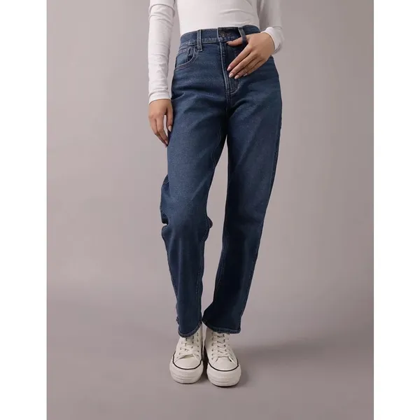 American Eagle Stretch Super High-Waisted Ankle Straight Jean - Dark Wash - 18 - Image 3