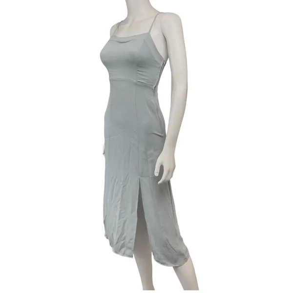 Altar'd State‎ XS Midi Dress Sleeveless Side Slit Cami Casual Light Blue - Image 3