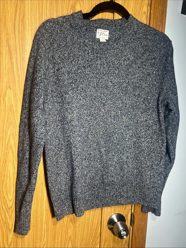 J. Crew Heathered Charcoal Crewneck Sweater - Image 4
